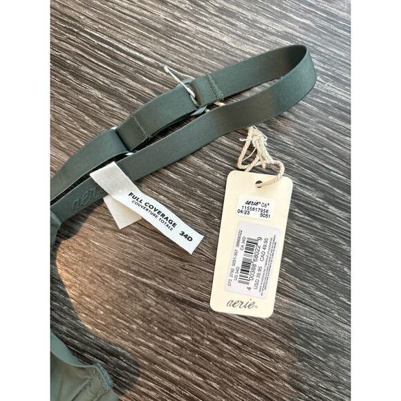 NWT Aerie Smoothez Balconette Mesh Wired Full Coverage Bra In Green Size 34D - Picture 2 of 4